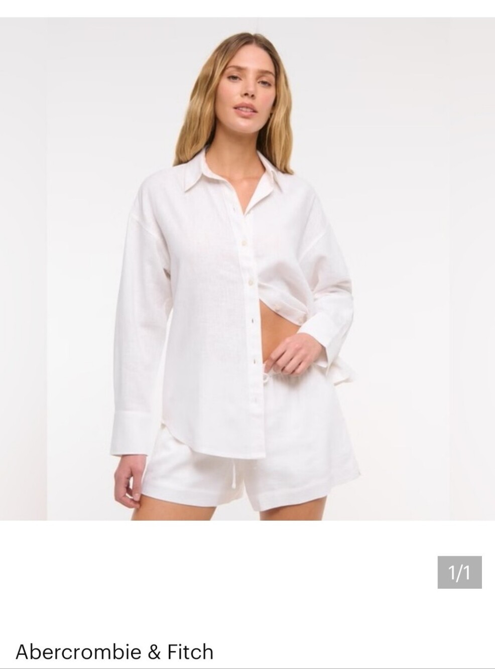 100% Cotton White Oversized Button Up